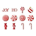 thumbnail image 2 of Candy Cane Christmas Tree Ornaments: 12 pcs Large Red White Peppermint Lollipop Christmas Picks for Tree, Cute Candy Picks Ornaments for Christmas Tree Topper Home Holiday Party Decor, 2 of 9