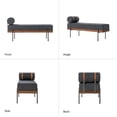 thumbnail image 6 of 48" Upholstered Ottoman Bench with One Pillow Modern Metal Legs Bed Foot Stool Bedroom Entryway Charcoal, 6 of 8