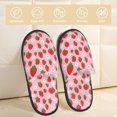 thumbnail image 2 of Balery Hand Drawn Strawberry Pantuflas de Casa de Felpa Silenciosas con Diseño Estampado, Zapatillas Cómodas Antideslizantes de Algodón para Interior-Medium, 2 of 8