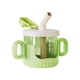 thumbnail image 5 of Taza de entrenamiento de silicona para bebé, taza para sorber de 10Oz/300ml, portátil, a prueba de fugas, con báscula, bonita para niños y bebés Verde CUTICAT botella para niños, 5 of 8