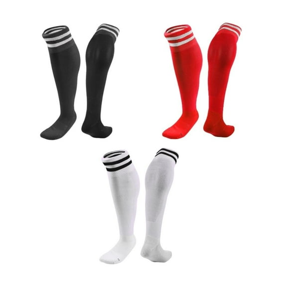 Lian LifeStyle 3 Pairs Knee High Sports Socks for Soccer, Softball, Baseball, Soccer, and Many Other Sports XL002 Size S Black,Red,White