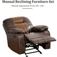 thumbnail image 2 of Leather Recliner Chair, Manual Reclining Chair Single Sofa Chair for Living Room,Bedroom, Brown, 2 of 6