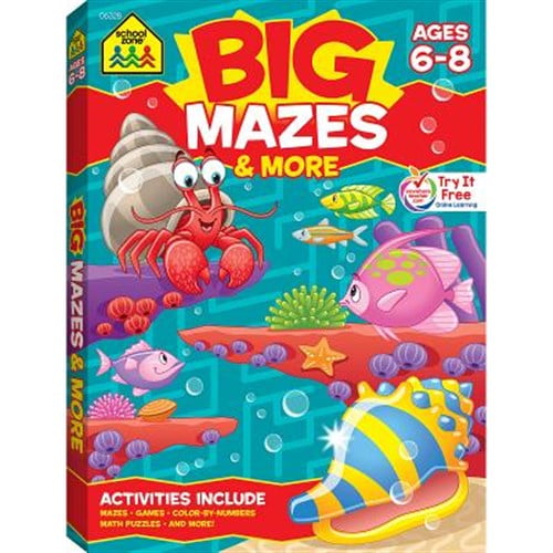 Pre-Owned School Zone Big Mazes & More Workbook (Big Workbook) Paperback