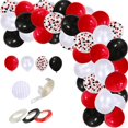 thumbnail image 1 of Kit de arco de guirnalda de globos rojo, negro y blanco, 12.0 in, 10.0 in, globo rojo, negro y blanco, globos de confeti de látex, tira de arco de 16.0 ft para circo, barbacoa, cumpleaños, casino, pó Namotu HMYH455, 1 of 7