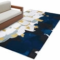 thumbnail image 6 of Blue White Area Rug 4x6 Washable Rug Non Slip Gold Graffiti Painting Art Retro Country Large Area Rug Indoor Floor Carpet for Entryway Bedroom Kitchen Living Room Home Office Dining Room Nursery, 6 of 8