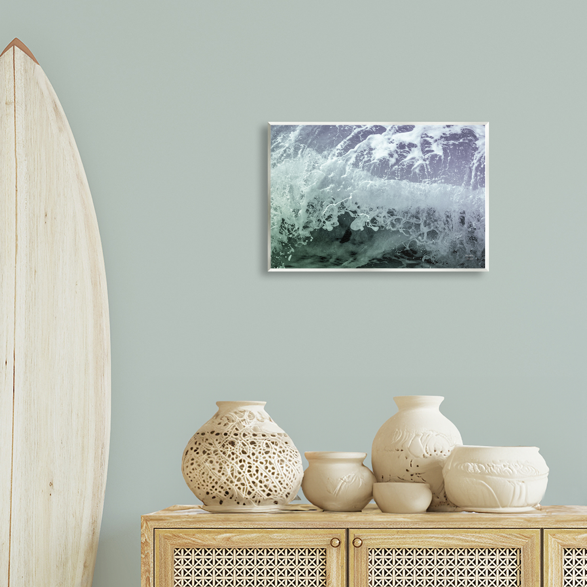 Stupell Industries Splashing Blue Waves Landscape Photography Unframed Art Print Wall Art, 19 x 13