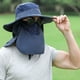 thumbnail image 4 of Sombrero para el sol Gorra con protección UV Ala ancha Nylon Transpirable Secado rápido UPF 50+ Sombrero de pesca con cubierta extraíble para solapa en el cuello y la cara Azul oscuro, 4 of 10