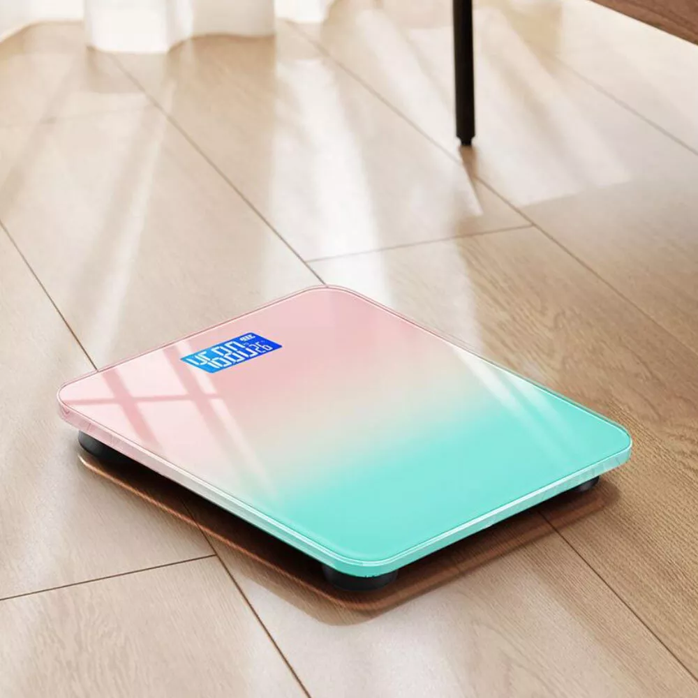 Teyjry Digital Body Weight Scale, High Accuracy, Toughened Glass, 397 lb Capacity, Pink