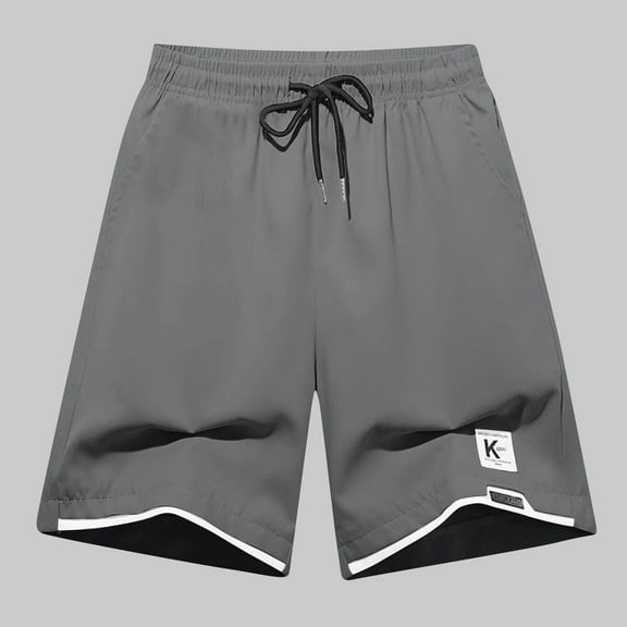 LADIGASU Men's Solid Color Sports Fitness Training Breathable Shorts Zipper Pockets Cropped Pants