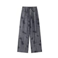 thumbnail image 4 of HH TRAF Pantalones de cintura alta con estampado elegante para mujer, nuevos, con lazo decorativo, con cordones, pantalones largos, elegantes, de pierna ancha, en 8 colores, 4 of 5