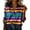 A-Purple, variant on Shirts Women Party Flowy Boho Loose 3/4 Sleeve Lapel Button Striped Ladies Tops