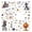 A, variant on Halloween Window Clings, Spooky Ghost Skeleton Cat Bat Spider Static Halloween Stickers, Removable PVC Indoor Decals for Home Window Party Decor, 4 Sheets 51Pcs
