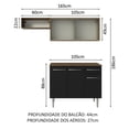 thumbnail image 3 of Madesa Alacena de Cocina Integral Compacta 165 cm Emilly Rustic/Negro 03, 3 of 10