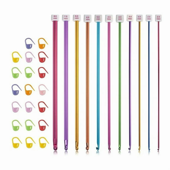 Rollbacks & More Tunisian Crochet Hooks Set,11 Packs Hook Afghan Aluminum Needle(2Mm To 8Mm)