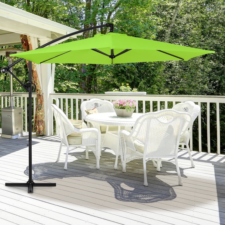 9 ft patio cantilever umbrella Westlake ft. Solar Power LED lights Market uniquely designed outdoor living solutions for American families 9FT x 12FT Patio Umbrella