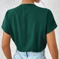 thumbnail image 3 of Wyongtao Women's Jumpsuits V-Neck Short Batwing Sleeve Bodysuit Slimming Thong Bodysuits Tops,Green XL, 3 of 5