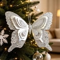 thumbnail image 5 of HonestMatter Glitter Butterfly Ornament, Christmas Tree Hanging Decor with Sparkly Finish, Holiday Butterfly Decoration for Wreath and Garland, 5 of 7