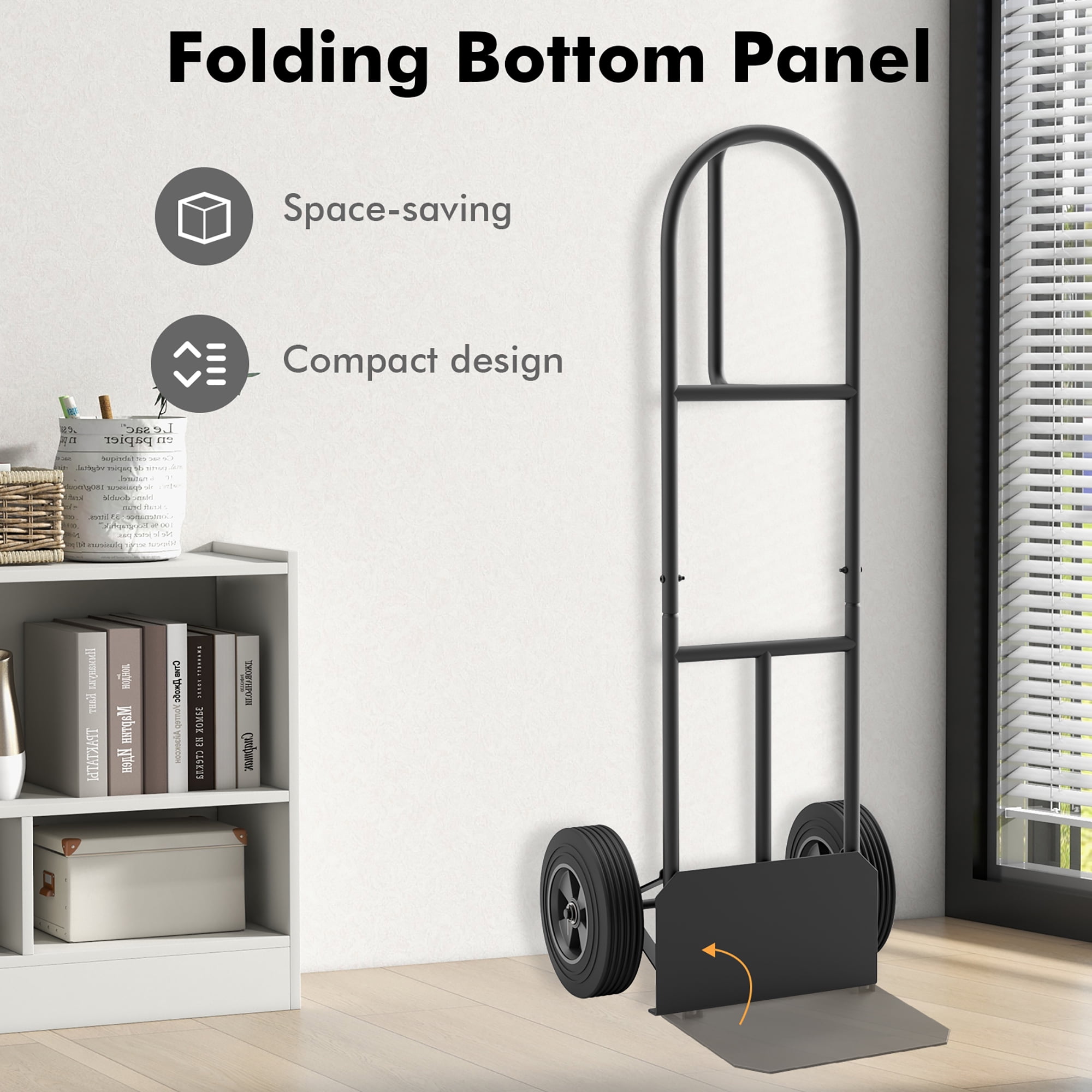 Gymax Heavy Duty Hand Truck Metal Dolly Cart w/ P-Handle & Rubber Wheels 770 LBS Max Load