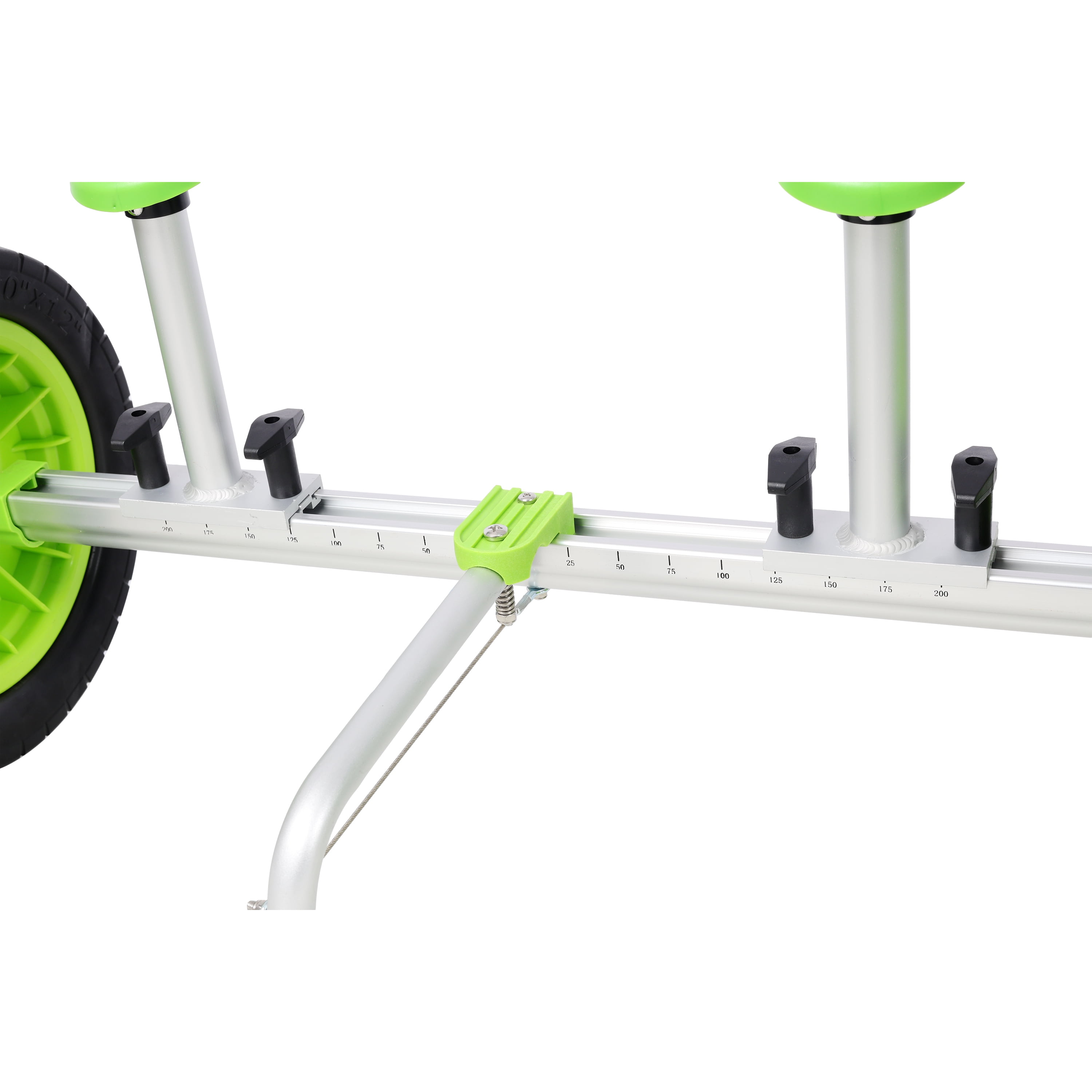 Reinforced Width Adjustable Sit-On-Top Kayak Cart Dolly - 12 Inch Solid Wheels Plug-In Design