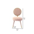 thumbnail image 5 of Cid 21 Inch Modern Glam Accent Chair, Round Backrest, Set of 2, Pink Velvet- Saltoro Sherpi, 5 of 5