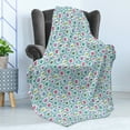 thumbnail image 4 of Tea Party Soft Flannel Fleece Throw Blanket, Colorful Pattern with Different Model Drink Mugs and Cups in Rounds Print, Cozy Plush for Indoor and Outdoor Use, 70" x 90", Multicolor, by Ambesonne, 4 of 5