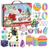 2021 Advent Calendars Toys Pack, 37PCS Christmas Countdown Calendars Gift Sensory Bubble Toys Fidget Kit, Colorful Fidget Push Pop-On-It Toys Set