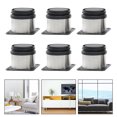 thumbnail image 3 of Miangastore Pieds de Meuble Multi 6 Pcs 2.48x2.48x1.97 Po Acier Inoxydable Design Simple, 3 of 9