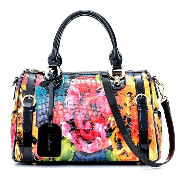 Feimina Designer Handbags For Women, Genuine Leather Tote Bag Women, Large-Capacity Boston Shoulder, Top Layer Of Cowhide Crossbody Bag, Doodle Purses