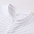 thumbnail image 5 of 2 PC Outfit Set for Men Collared Short Sleeve Button Down Shirt and Drawstring Shorts Casual Summer Ribbed Outfit Sets White M, 5 of 8