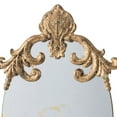 thumbnail image 3 of Vic 21 Inch Oval Wall Mirror, Ornate Scrolled Wood Frame, Antique Gold Finish- Saltoro Sherpi, 3 of 5