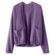 thumbnail image 4 of Cárdigan de punto corto para mujer, moda informal de invierno, color liso, manga larga, chal, blusa de poliéster, 4 of 4