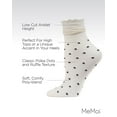 thumbnail image 3 of MeMoi Women's Sheer Polka Dot Ruffle Cuff Anklet Sock - Womens - Female, 9-11, Ivory, 3 of 7