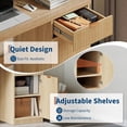 thumbnail image 6 of Garvee 60" Executive Desk with Storage, Modern Home Office Desk with Drawer & Cabinet, Wood Fluted Computer Desk for Study, Conference Table, Living Room, Bedroom, 6 of 9
