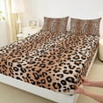 thumbnail image 3 of Feelyou Modern Cheetah Print Queen Sheet Sets, Rustic Farmhouse Flat Sheet, Fashion Brown Polkadots Queen Fitted Sheet, Super Cozy Room Decor, 4pcs, 3 of 7