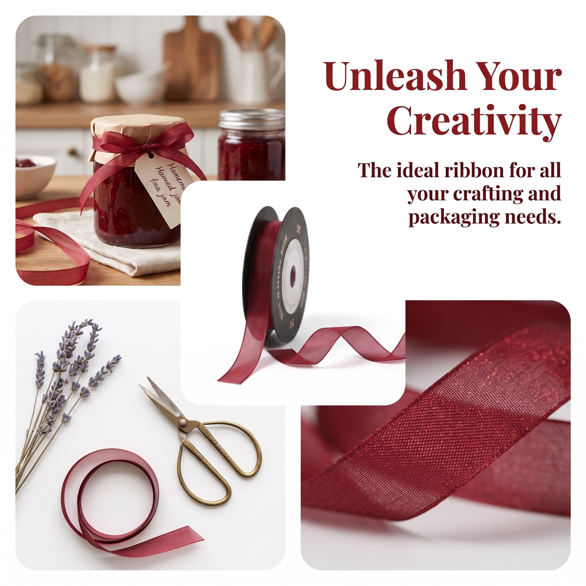 Unique Bargains Elegant Satin Ribbon for Gift Wrapping Dark Red 5.5 Yard