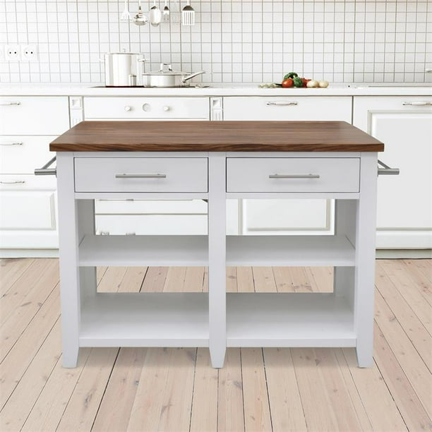 Steve Silver Hilton White Counter Kitchen Island Walmart Com Walmart Com