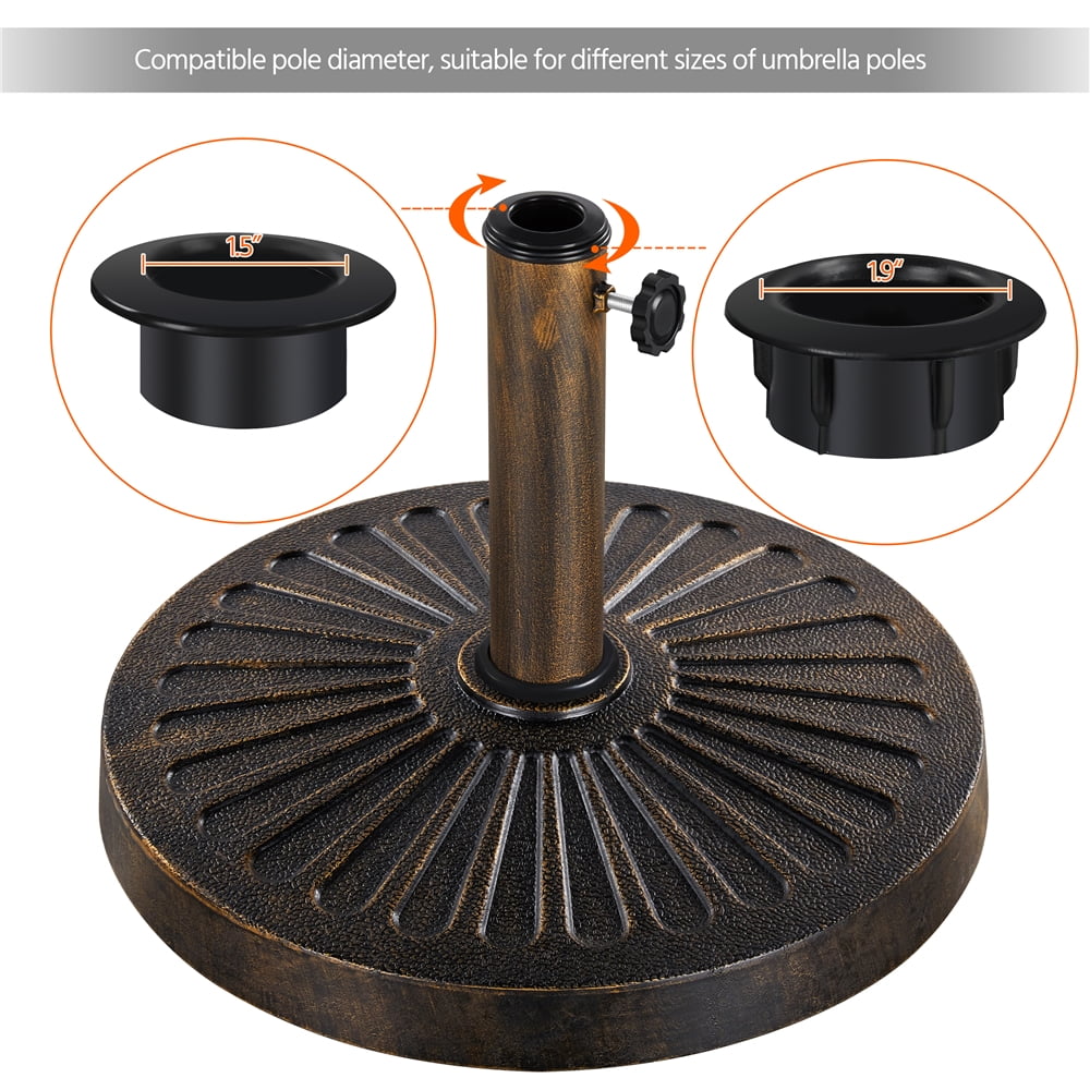 Yaheetech 30lbs 18'' Outdoor Round Patio Heavy Duty Market Umbrella Base Stand for Garden & Yard,Bronze