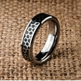 thumbnail image 4 of Tungsten Carbide Polished Wedding Band 6mm Hexagon Pattern Over Black Carbon Fiber Inlay Ring Size 10, 4 of 6