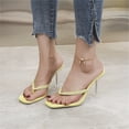 thumbnail image 1 of Chanclas cruzadas tejidas con diamantes de imitación, zapatillas de tacón alto para mujer Wmkox8yii  hj789, 1 of 9