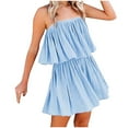 thumbnail image 2 of ICHUANYI Clearance Women's Sexy Sleeveless Suspender With Open Back Wide Leg Jumpsuit Shorts(Light Blue, L) ICHUANYI WER2023081012189, 2 of 6