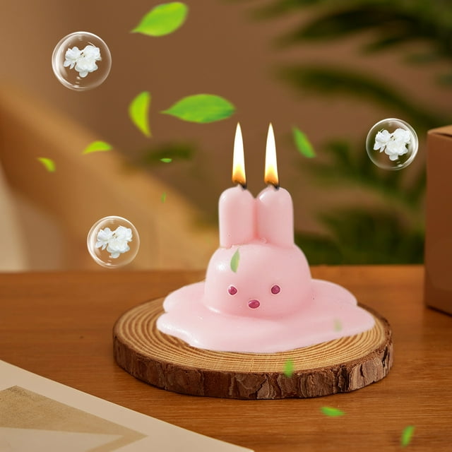 Velas en forma de conejo de Pascua - Cera de parafina perfumada, 10x9,5x5cm, decoración navideña multicolor para casa, fiestas y reuniones festivas