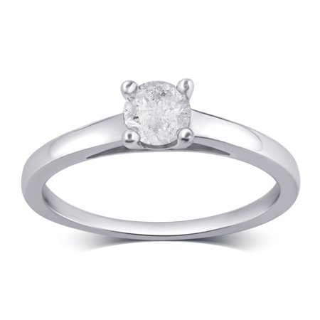 10k Gold Diamond Solitaire Ring - 1 1/4 Carat T.W Diamond 10K White Gold Solitaire Engagement Ring.