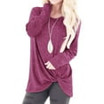 thumbnail image 3 of JINMGG Womens Plus Size T-Shirts,Women Fashion Loose Long Sleeve O-Neck Casual Solid T-Shirt Blouse Tops Hot Pink XXXL, 3 of 8