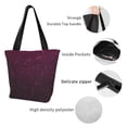 thumbnail image 3 of Lsque Dark Purple Glitter Pattern Beach Tote,Shoulder Handbag,Spacious Tote Bag,Lightweight Travel Bag,Versatile Shopping Bag, 3 of 6