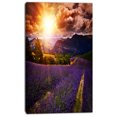 thumbnail image 2 of Beautiful Sunset over Lavender Field - Floral Canvas Art Print, 2 of 3