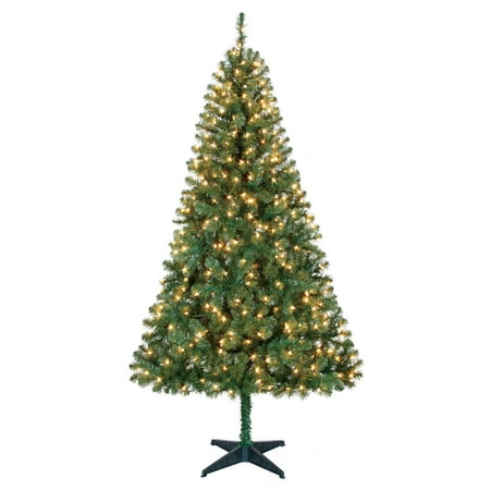 - Holiday Time 6.5ft Pre-Lit Madison Pine Artificial Christmas Tree with 350 Clear-Lights - Green