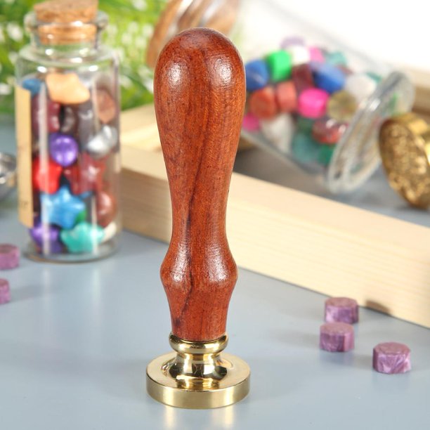 Sello De Lacre Sello de cera de sobre retro Sellos Mango de madera Cera de sellado Manualidades de bricolaje (K20) Wdftyju Libre de BPA