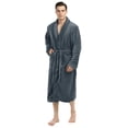 thumbnail image 1 of Bata para Hombre NY Threads de Coral Plush con Cuello Chal Gris XL, 1 of 6
