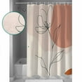 thumbnail image 3 of 60x72 Inch Shower Curtains for Bathroom Boho Floral Fabric Bath Curtain Decor Abstract Art Modern Conciseness Botanical Waterproof Restroom Curtains Shower Set Accessories with 12 Hooks 60 Inch, 3 of 6