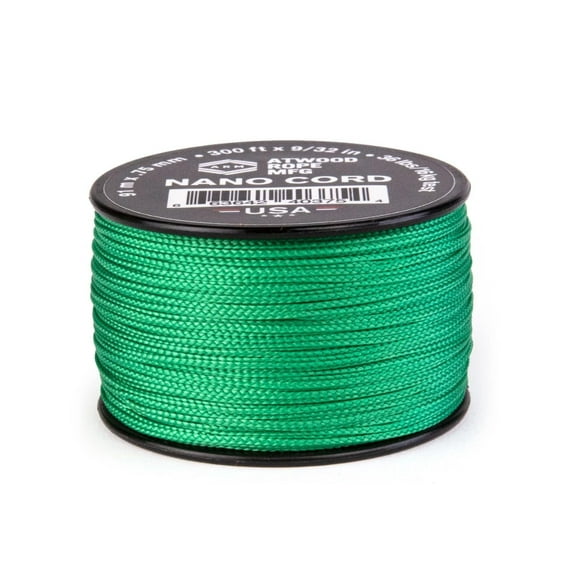 US Ropes Atwood .75mm x 300' Nano Cord Paracord Made in The USA (Green)